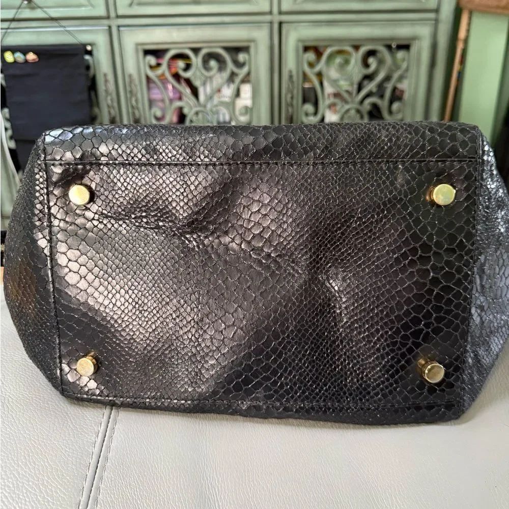 Stella McCartney Black Faux-Snake Satchel - Picture 5 of 6